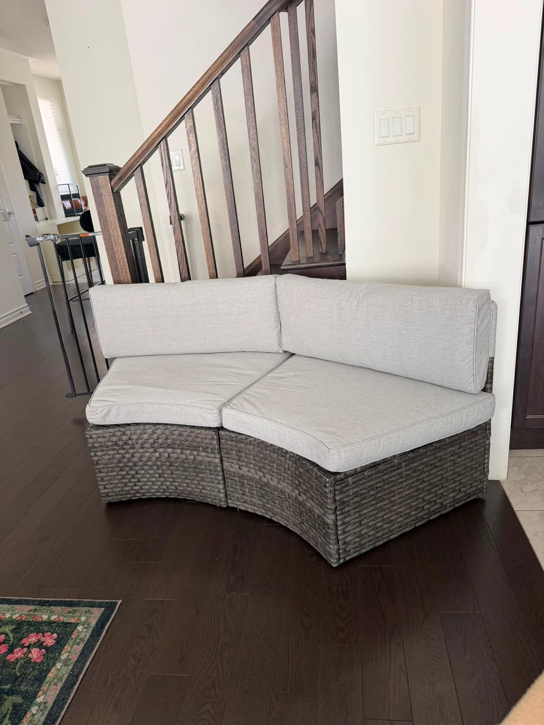 Curved Rattan Outdoor Sectional Sofa Piece - photo 2