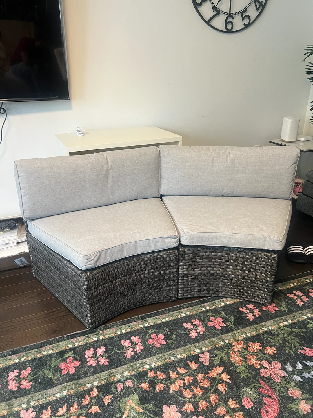 Curved Rattan Outdoor Sectional Sofa Piece - photo 4