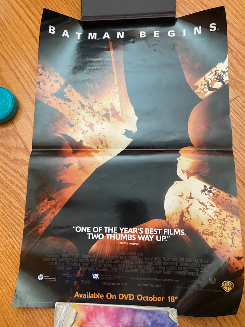 Batman Begins poster.  Measures 17" x 11.5" inches