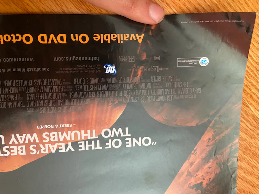 Batman Begins poster.  Measures 17" x 11.5" inches - photo 3