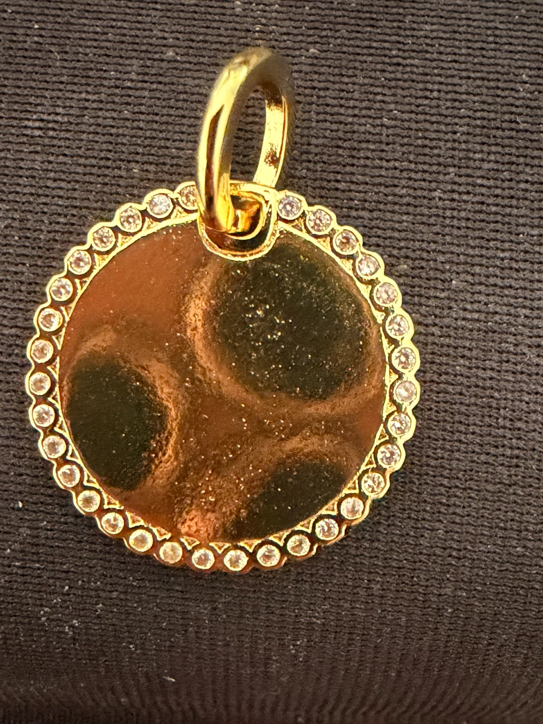 Gold Tone Pendant with Rhinestones