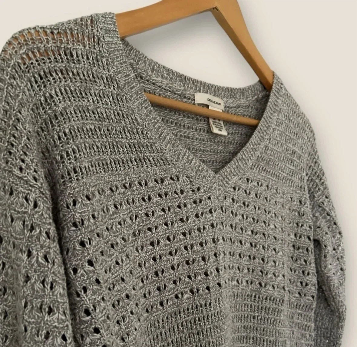 DKNY Jeans Grey Open-Knit Sweater - photo 2