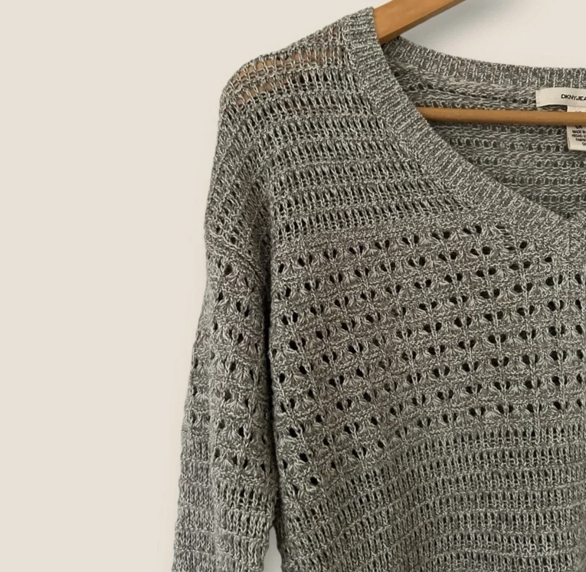 DKNY Jeans Grey Open-Knit Sweater - photo 3