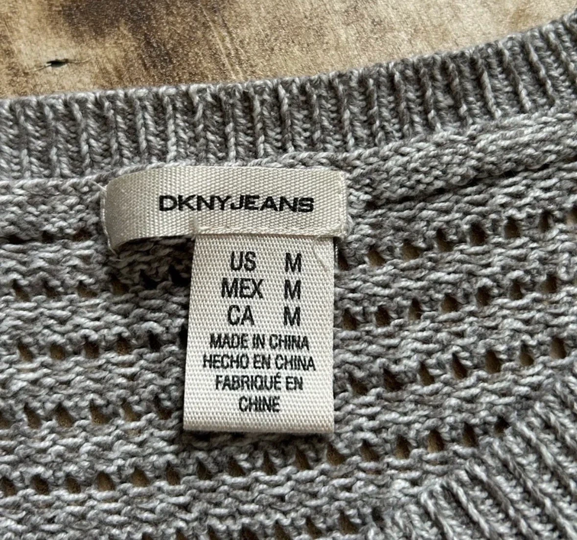 DKNY Jeans Grey Open-Knit Sweater - photo 5