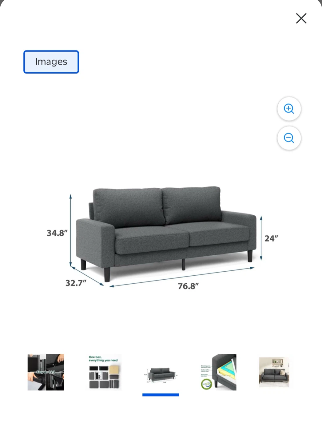 Dark Gray Two-to-three Seater Sofa - photo 3