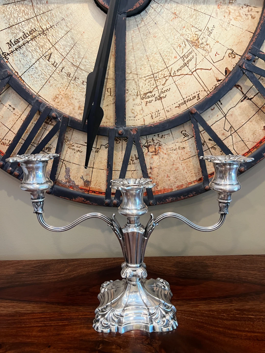 Vintage Coronet Plate Silver 3-Arm Candelabra