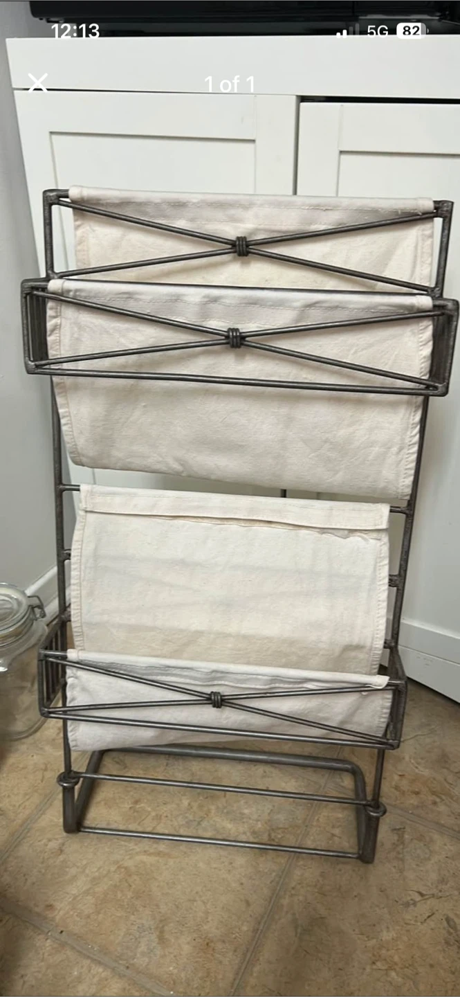 Bowring Metal and Fabric Magazine Rack
