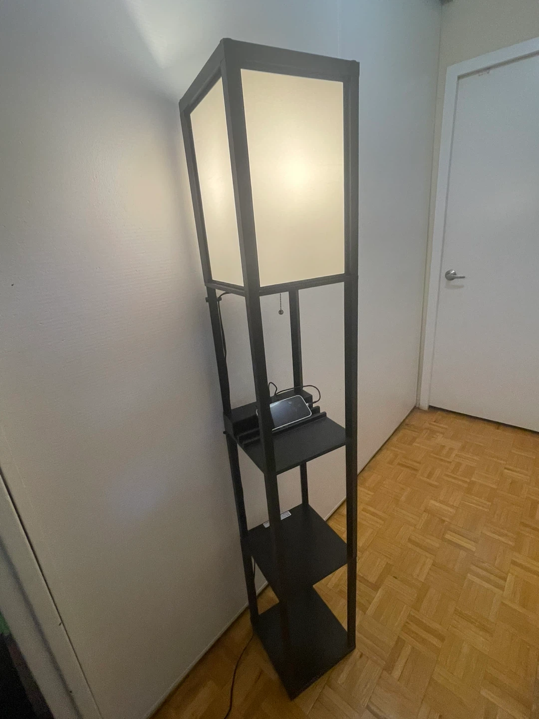Black Floor Lamp with Charging Shelf - photo 3
