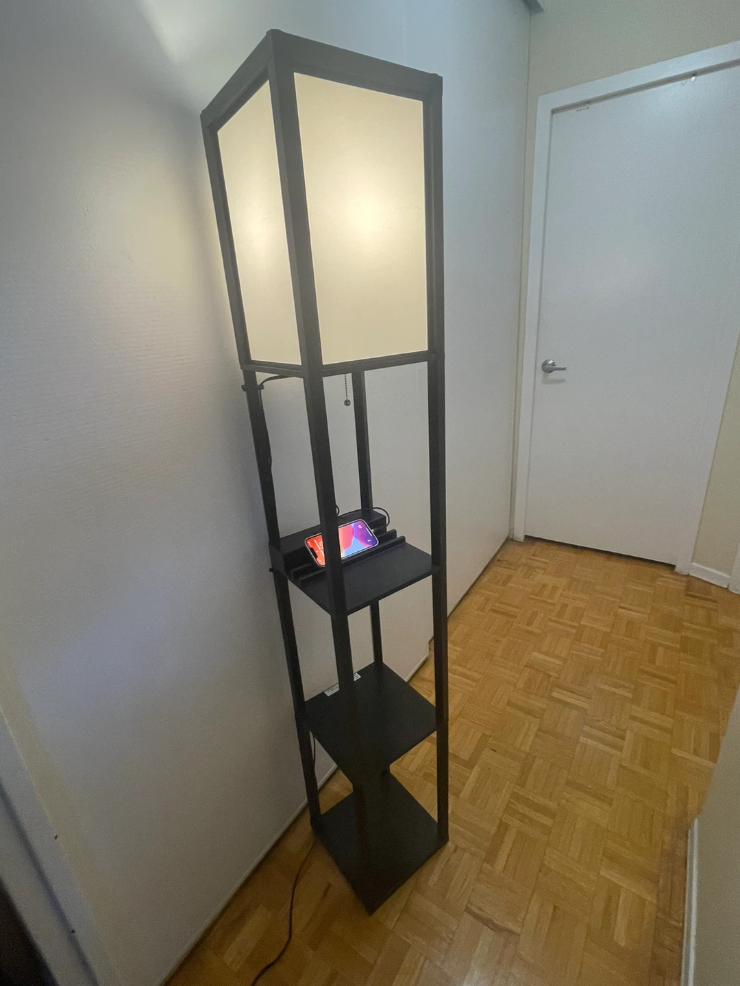 Black Floor Lamp with Charging Shelf - photo 4