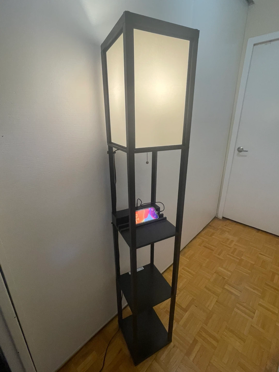 Black Floor Lamp with Charging Shelf - photo 5