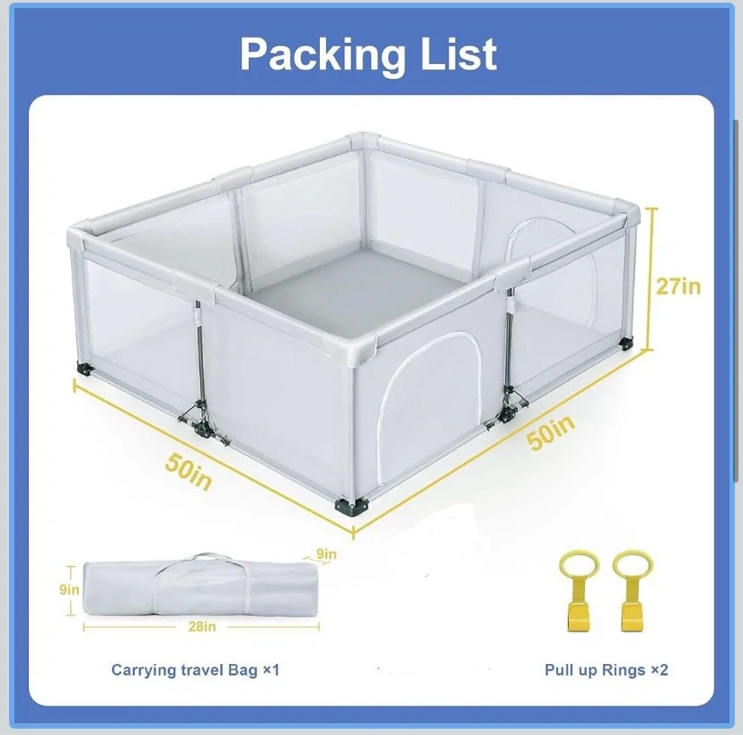 New 50"x50" Foldable Baby Playpen Travel Playard - photo 2