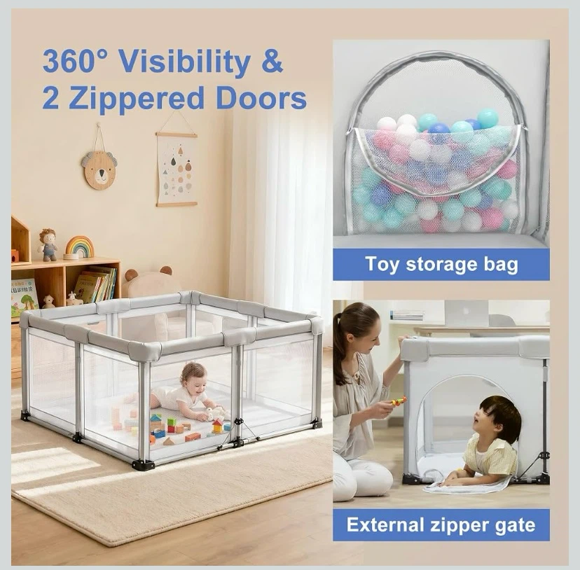 New 50"x50" Foldable Baby Playpen Travel Playard - photo 4