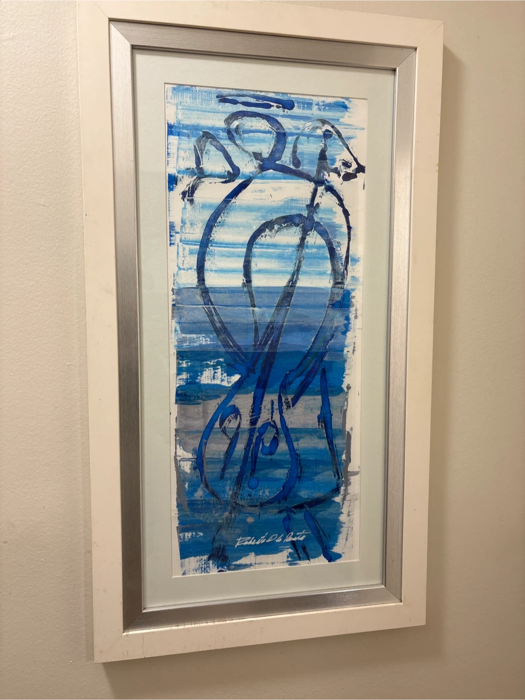 Framed Blue Abstract Art Print