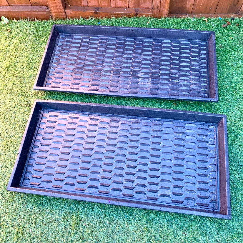 2 Black Boot Trays Shoe Mats Entryway Mudroom Floor Drip Trays