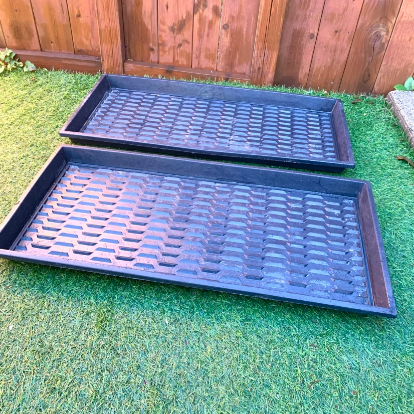 2 Black Boot Trays Shoe Mats Entryway Mudroom Floor Drip Trays - photo 2