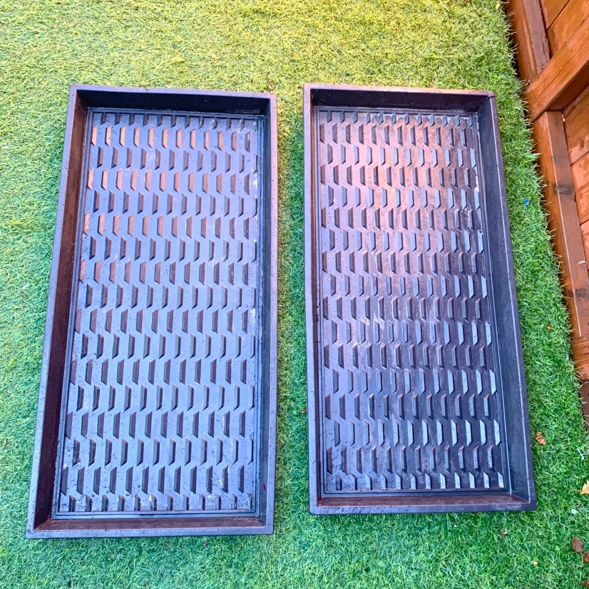 2 Black Boot Trays Shoe Mats Entryway Mudroom Floor Drip Trays - photo 3
