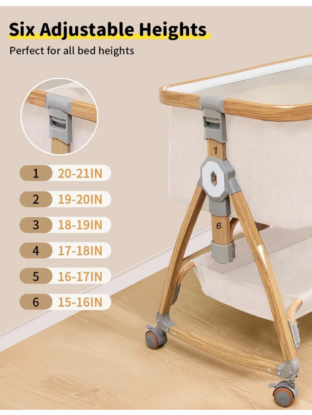 Convertible Bedside Baby Sleeper Bassinet - photo 2