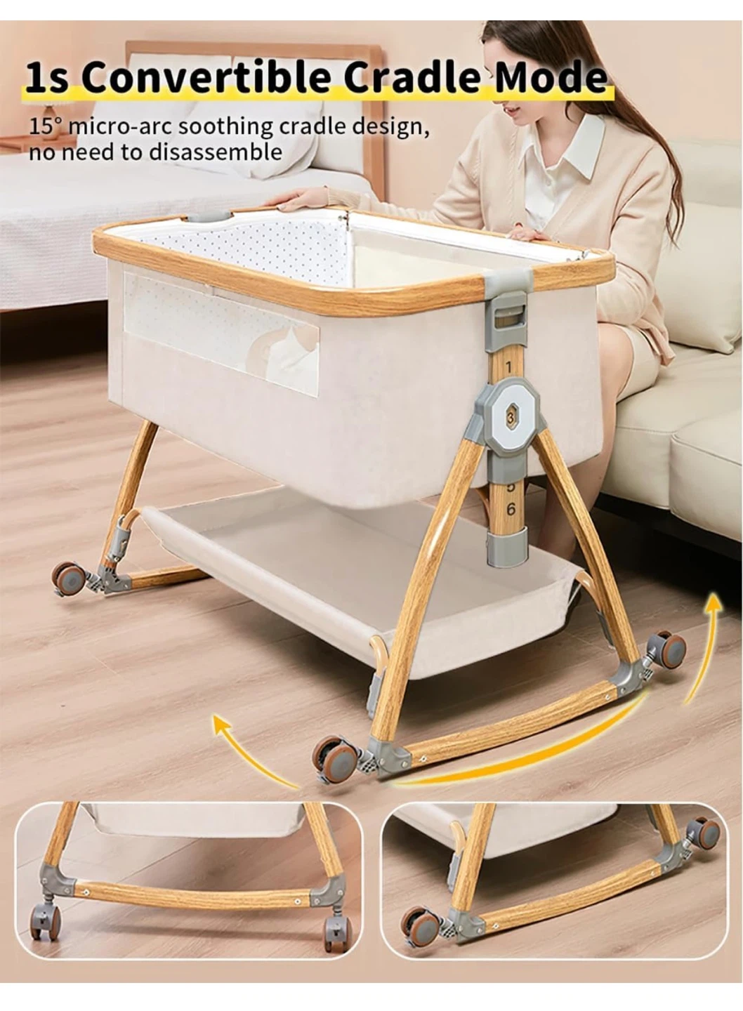 Convertible Bedside Baby Sleeper Bassinet - photo 3