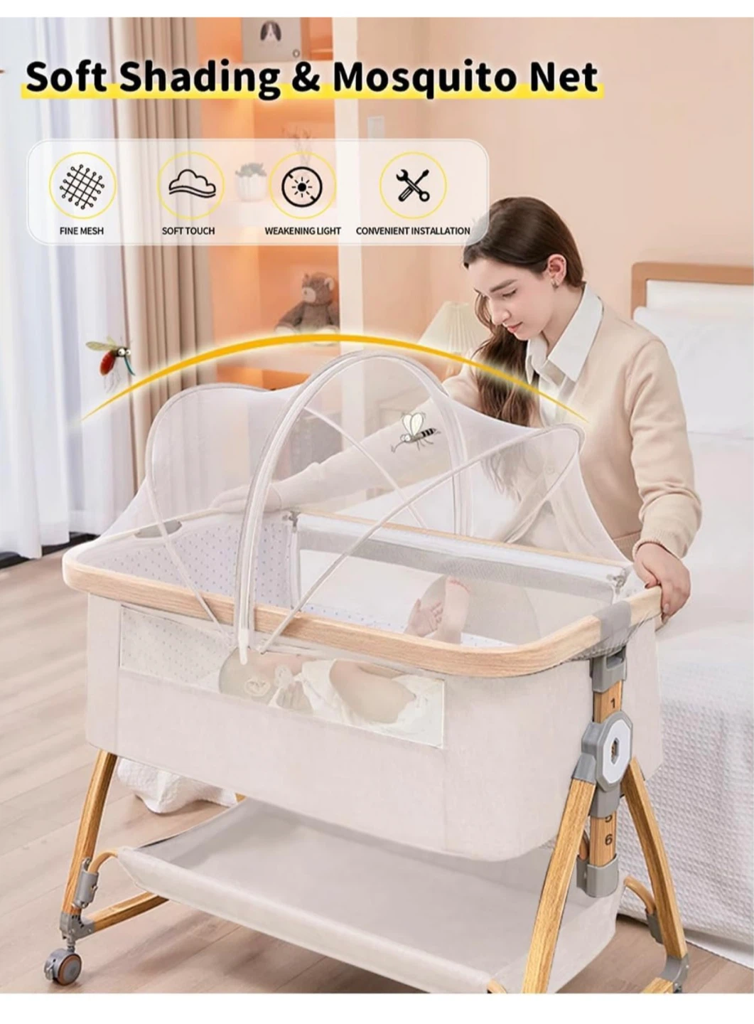 Convertible Bedside Baby Sleeper Bassinet - photo 5