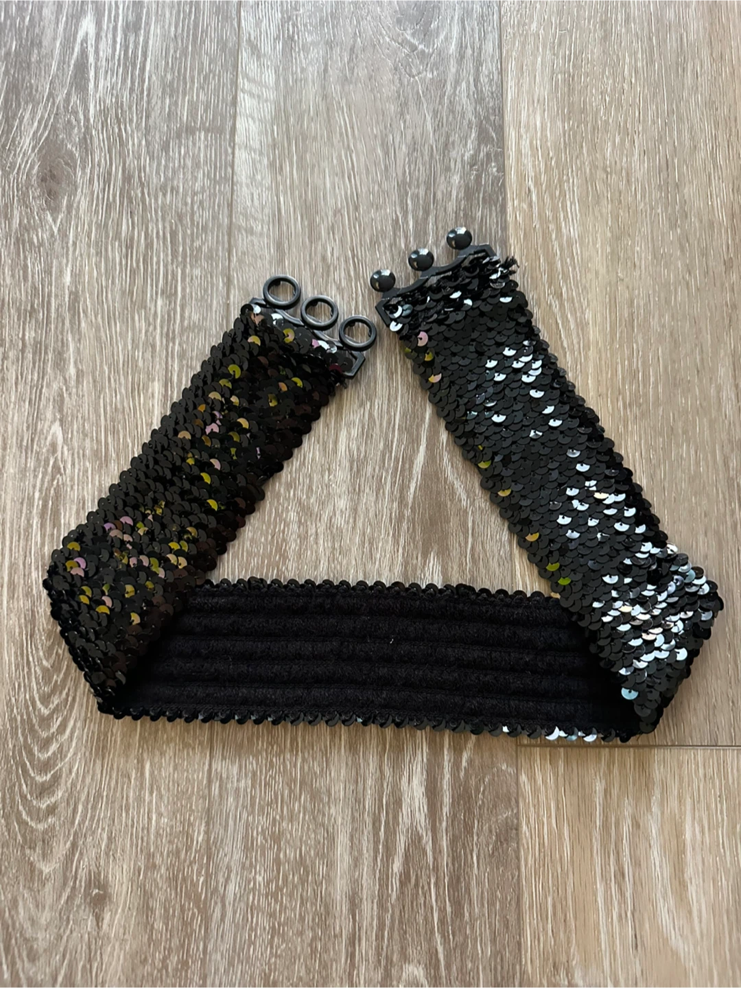Black Sequin Elastic Belt