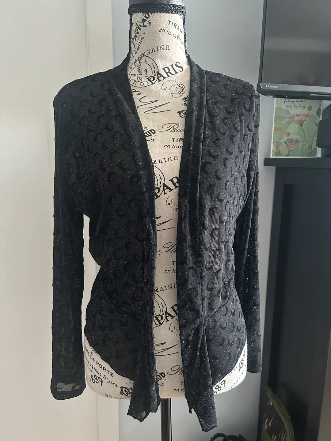 SYR Laropa Moda Black Shimmer Cardigan