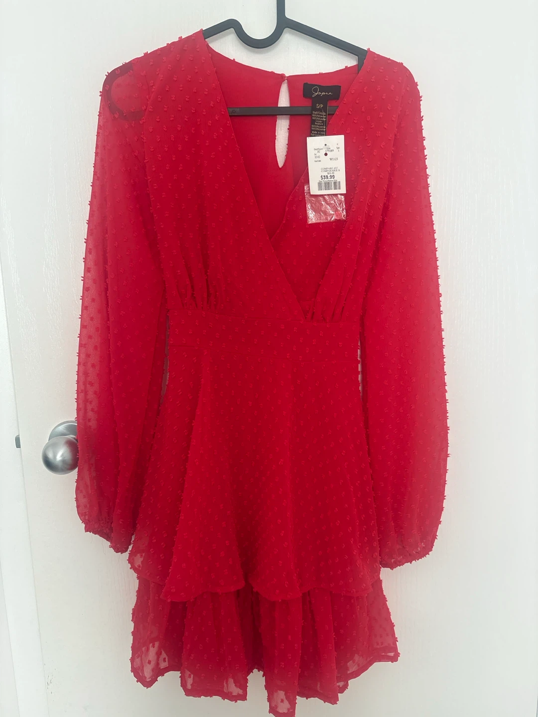 Jasper Red Swiss Dot Dress