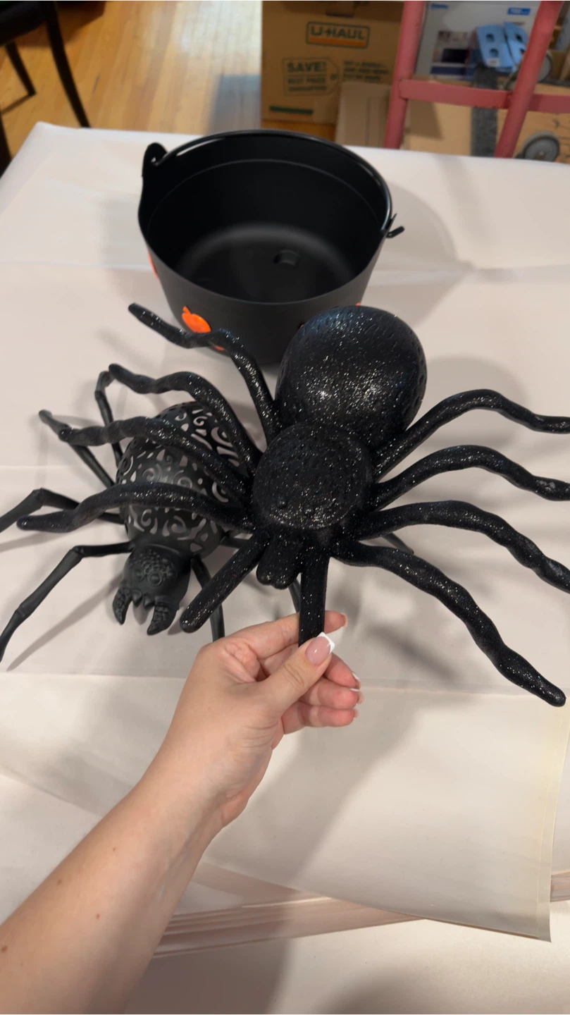 Set of Two Halloween Spiders and Pumpkin Bowl - photo 3