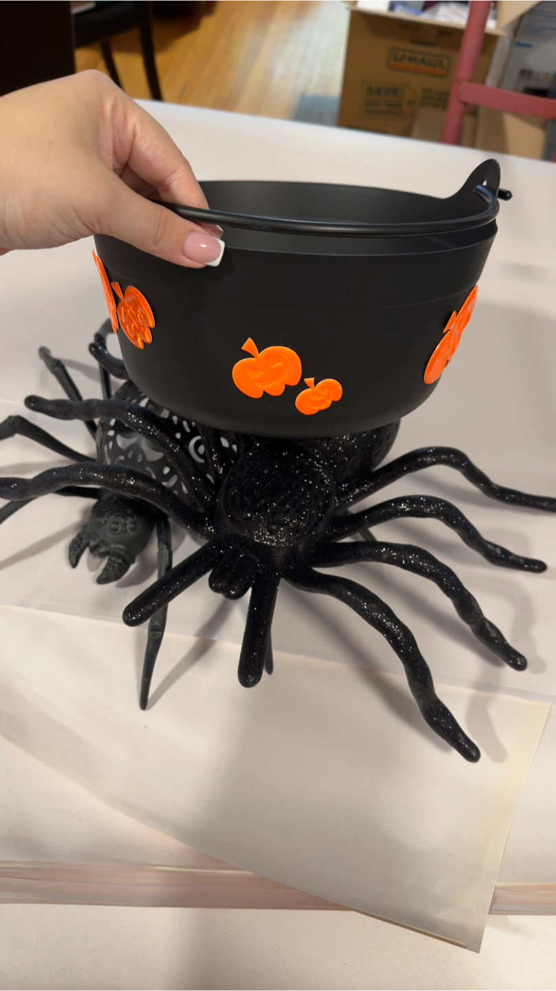 Set of Two Halloween Spiders and Pumpkin Bowl - photo 4