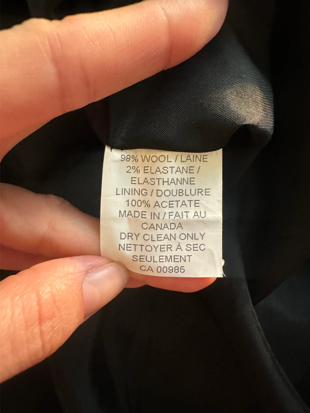 Vintage Holt Renfrew Black Wool Skirt Size 4 - photo 4