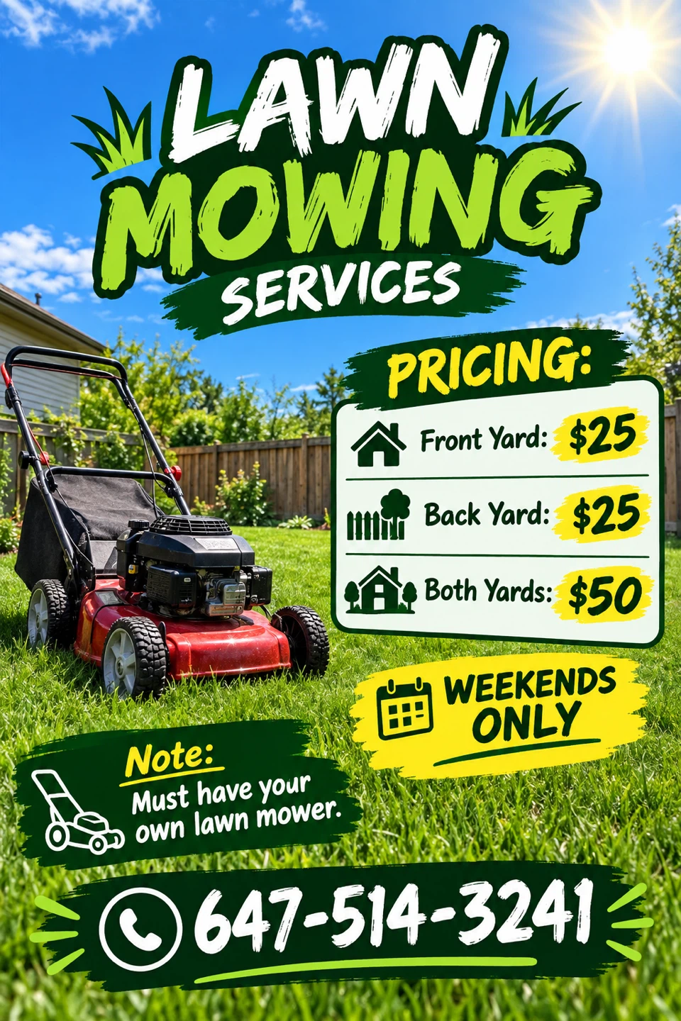 Lawn mowing services