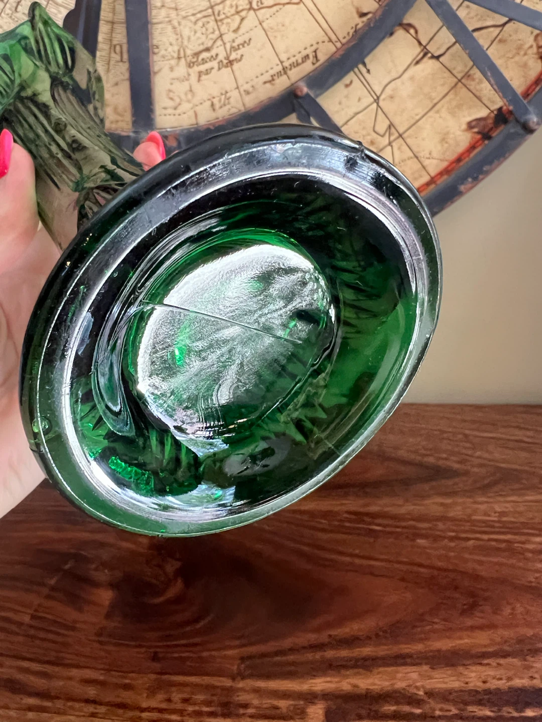 Vintage Emerald Green Swung Glass Vase - photo 5