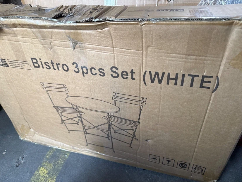 Bistro Table and Chairs Set, 3 Piece Folding Patio Bistro Set - photo 3