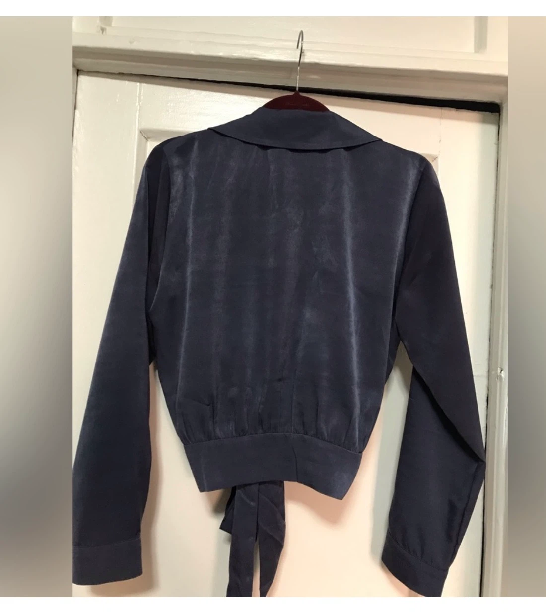 Rokoko Navy Tie-Front Long Sleeve Top - photo 2