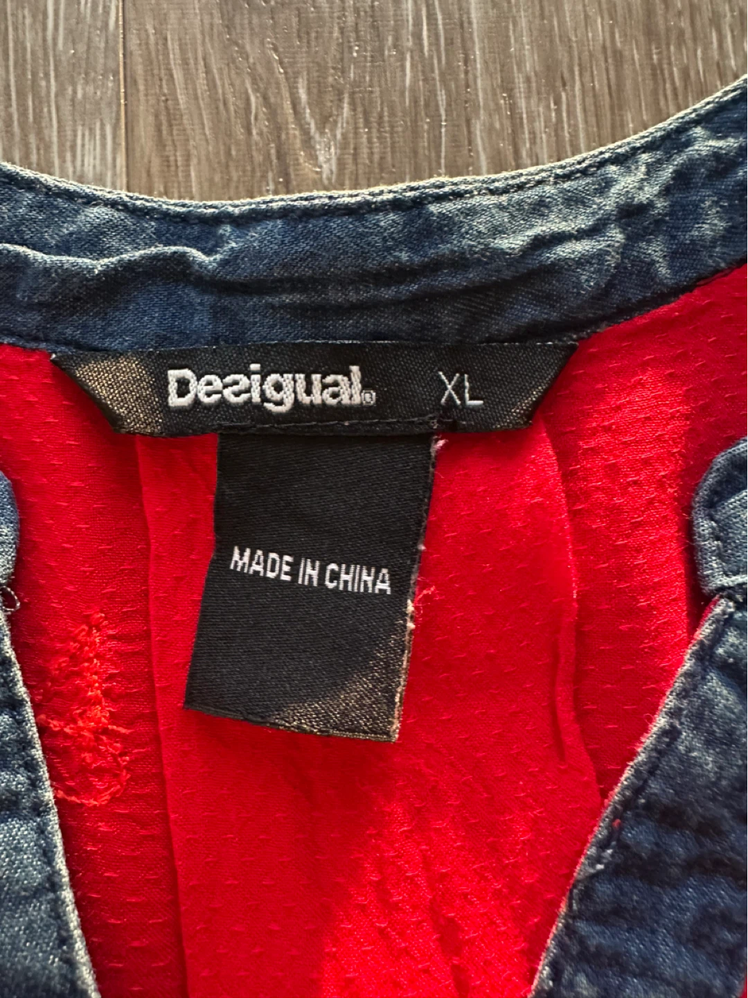 Desigual Red Floral Heart Blouse XL - photo 2
