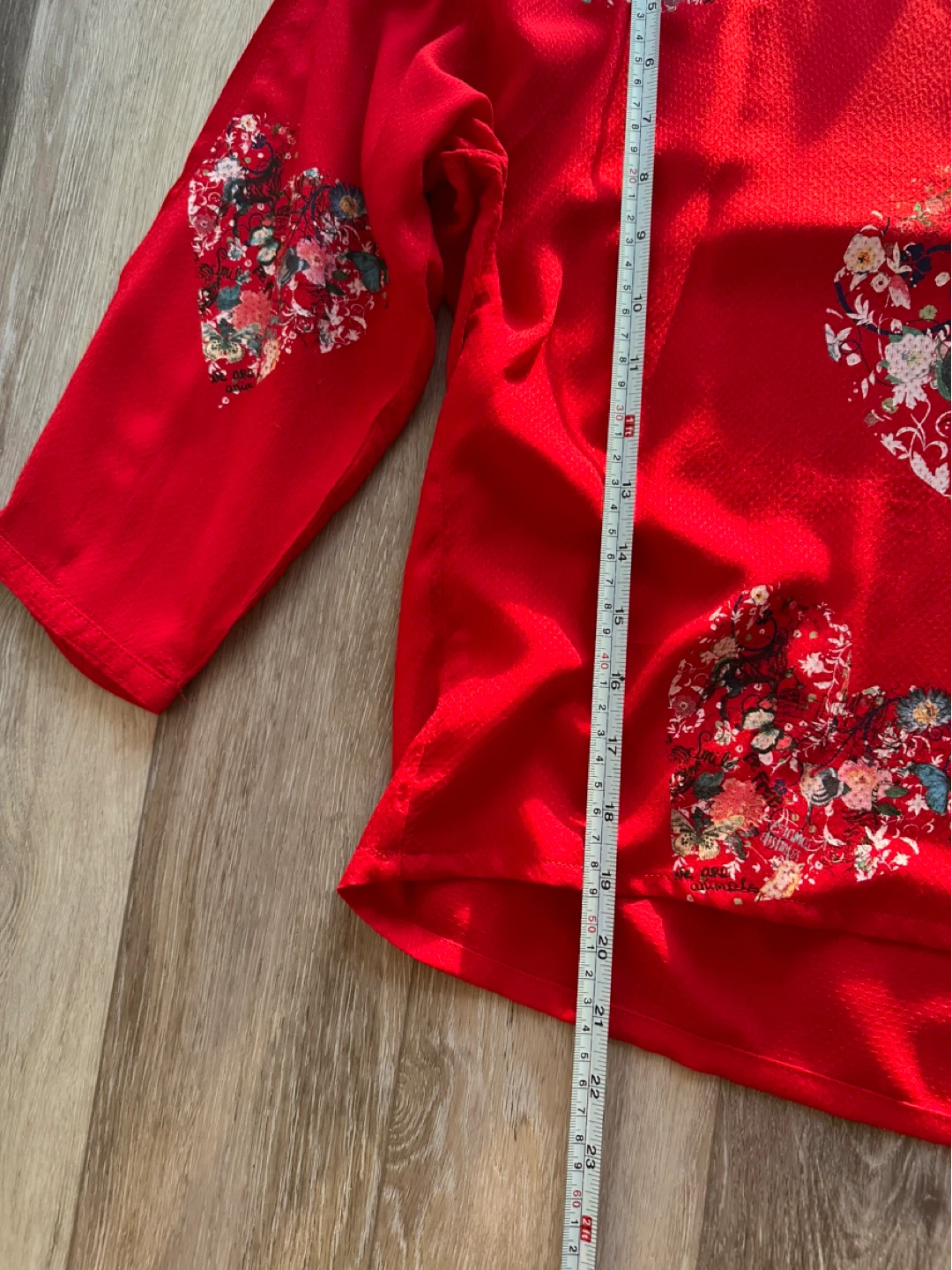 Desigual Red Floral Heart Blouse XL - photo 3