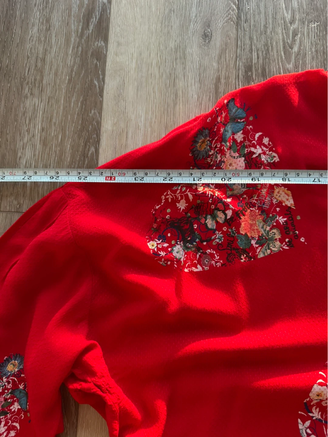Desigual Red Floral Heart Blouse XL - photo 4