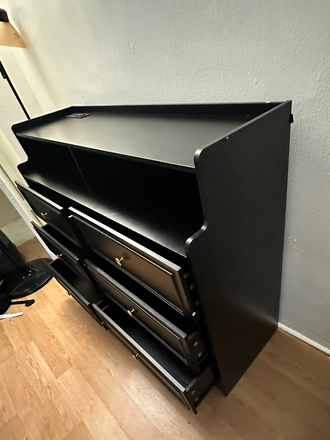 Black 6-Drawer Dresser with Charging Station - photo 3