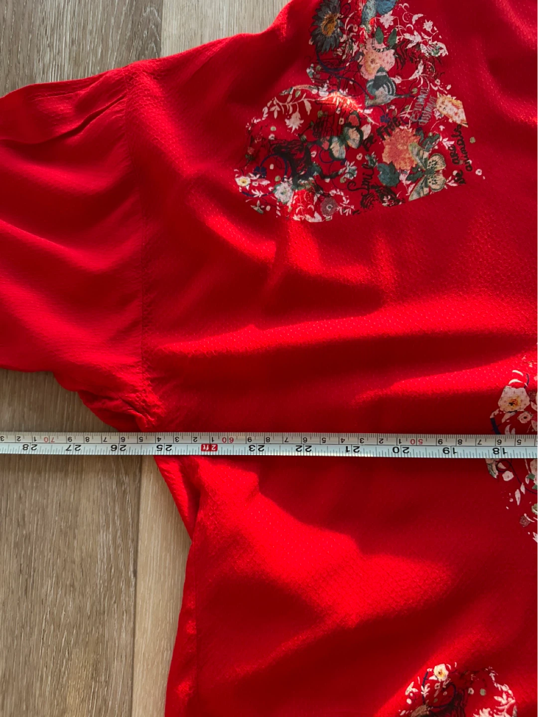 Desigual Red Floral Heart Blouse XL - photo 5