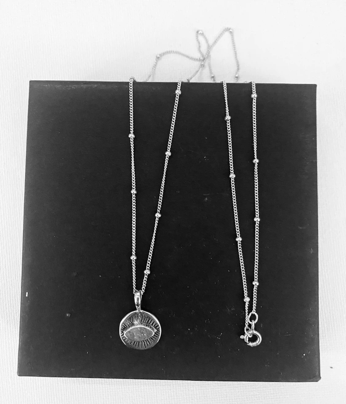 Sterling Silver evil eye pendant necklace