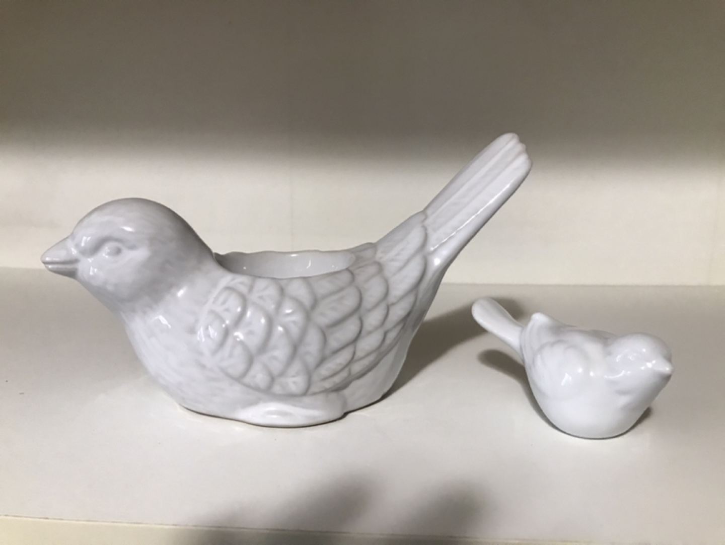 White Ceramic Bird Figurine Candle Holder - photo 2