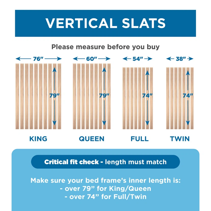 Meliusly King Bunkie Board Heavy Duty Vertical Wood Bed Slats - photo 4