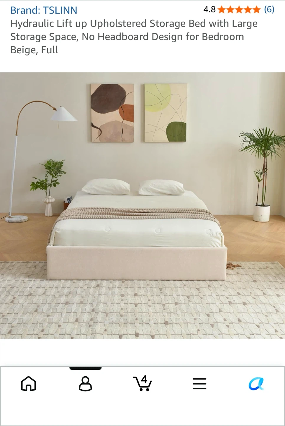 UNOPENED NEW Full Size Upholstered Hydraulic Storage Bed - photo 2