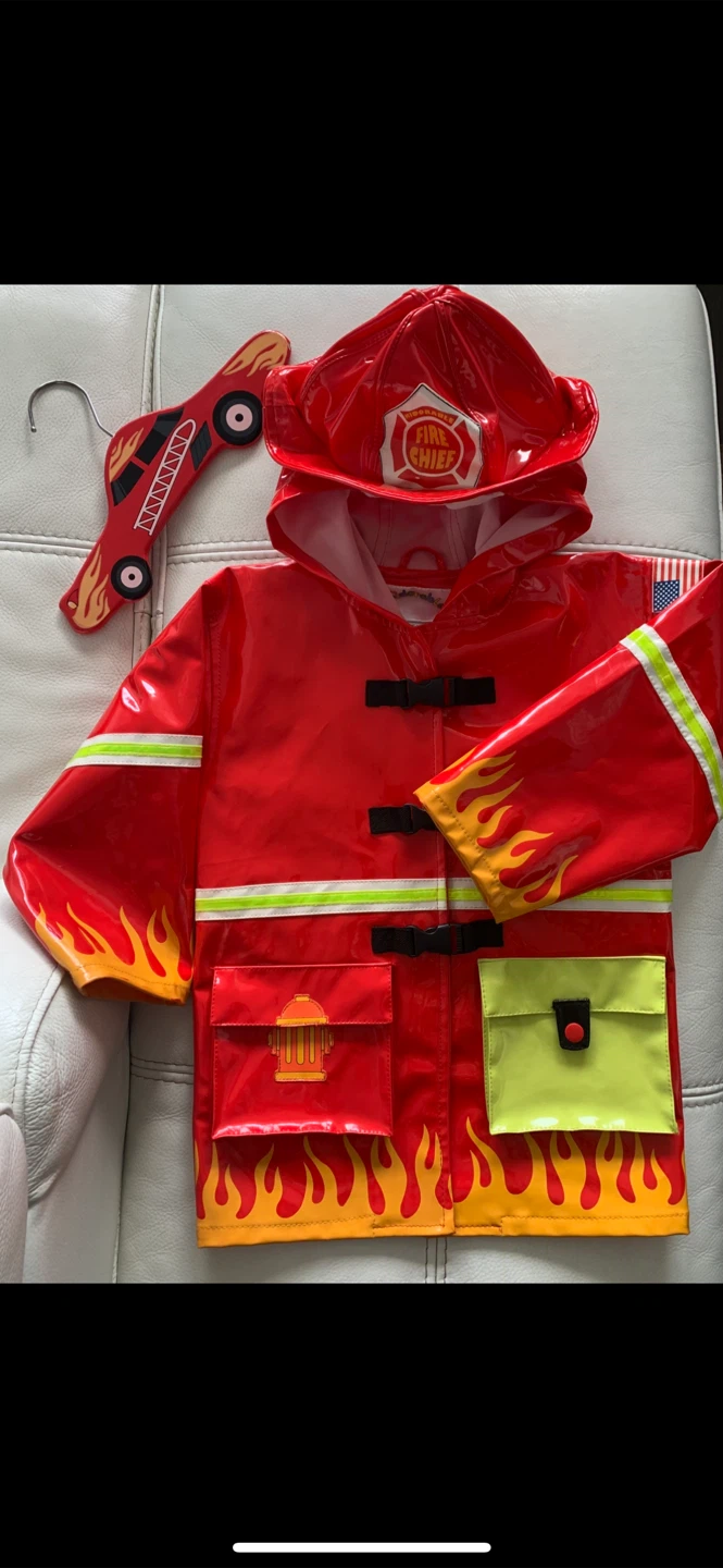 🎃☔️ “Kidorable” Firefighter Raincoat/Costume-4T/toddler-kid - photo 2