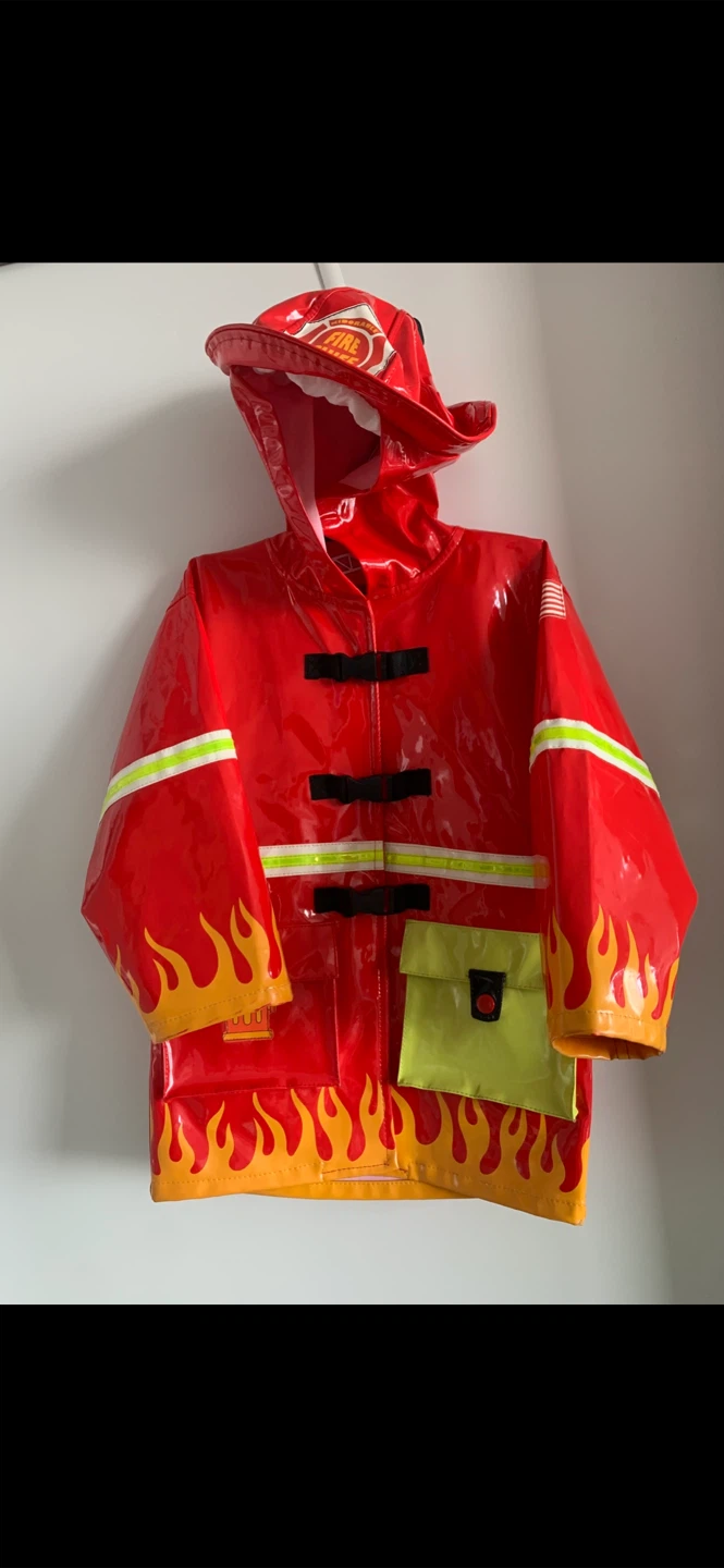🎃☔️ “Kidorable” Firefighter Raincoat/Costume-4T/toddler-kid