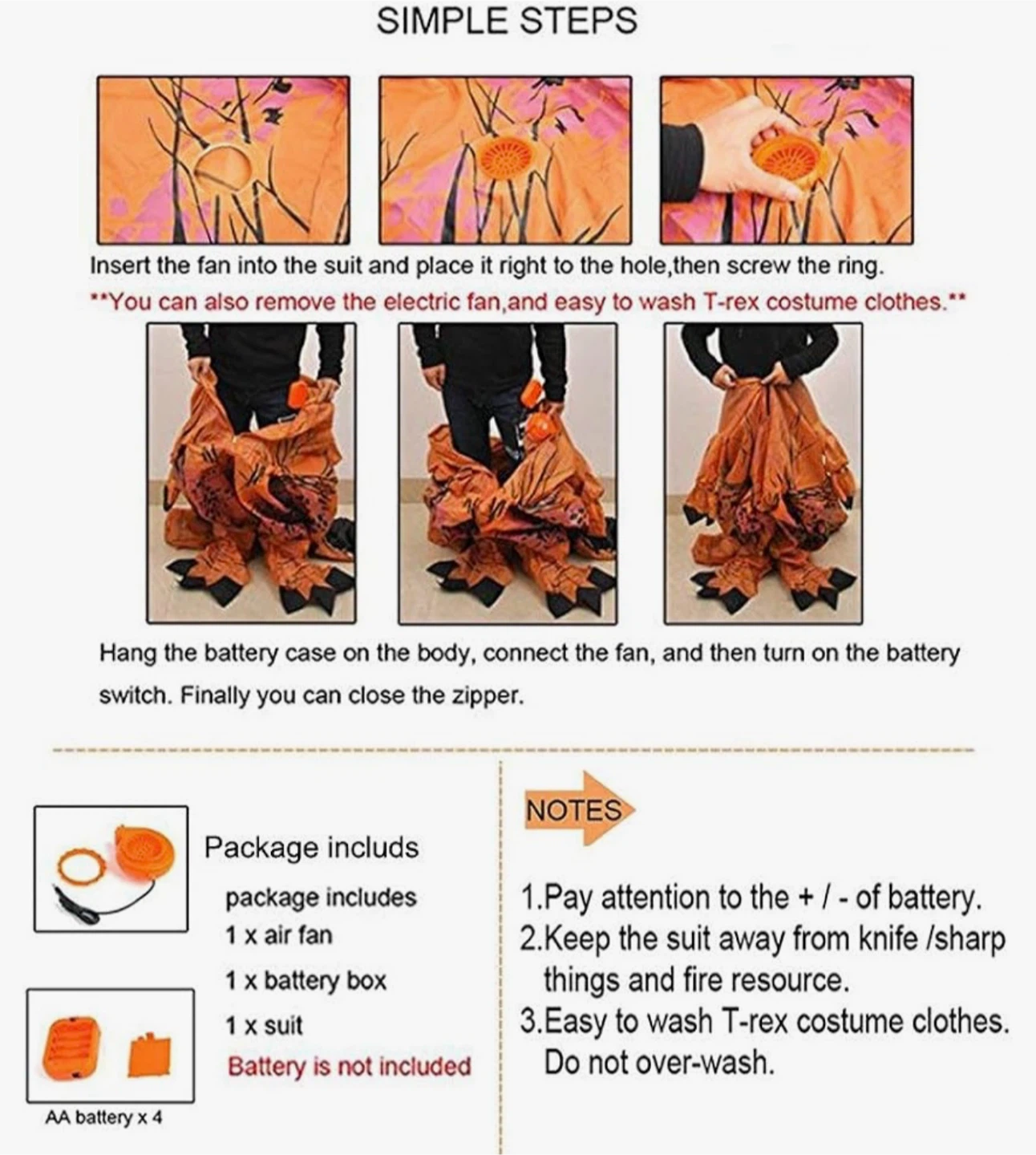 Inflatable T-Rex Adult Costume - photo 3