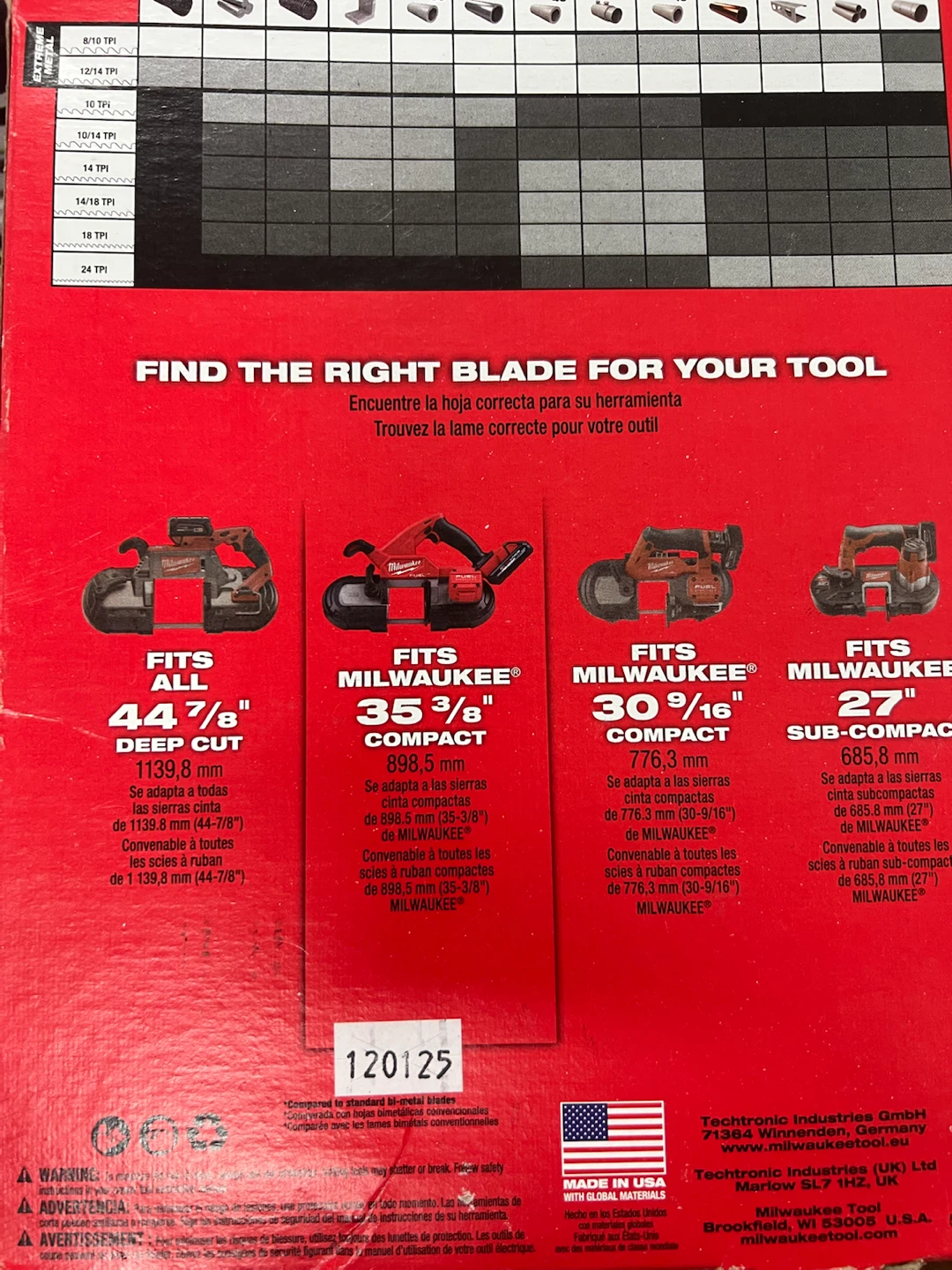 Milwaukee Compact Portable Band Saw Blades 3 Pack - photo 4