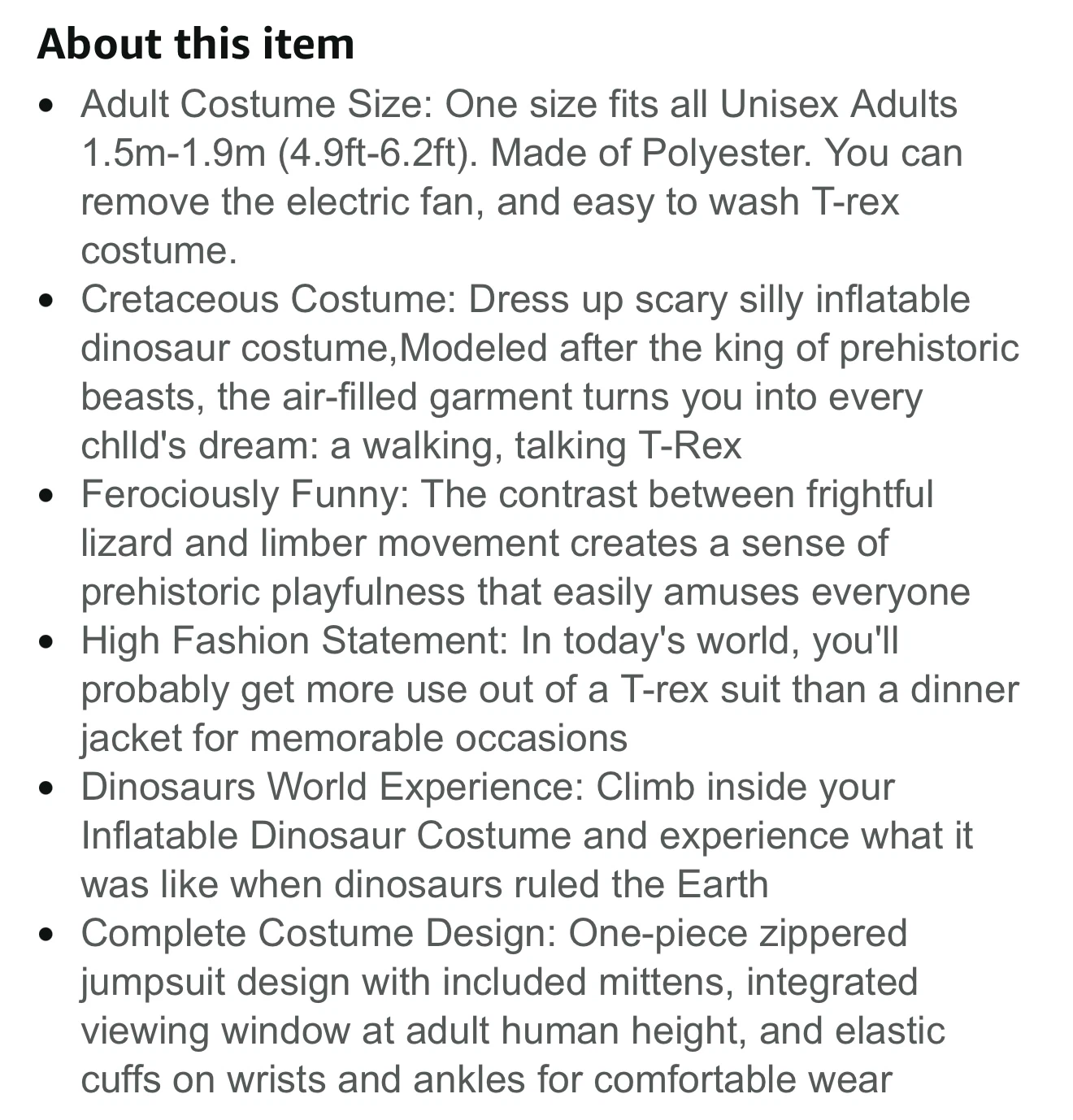 Inflatable T-Rex Adult Costume - photo 4