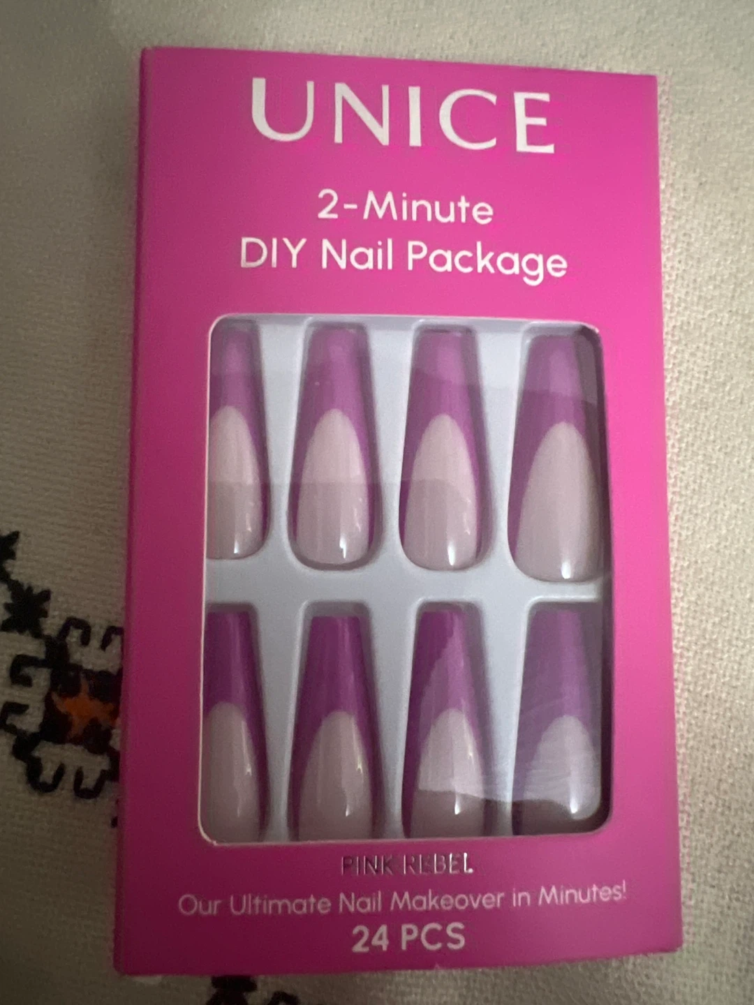 UNICE 2-Minute DIY Nail Package - Pink Rebel