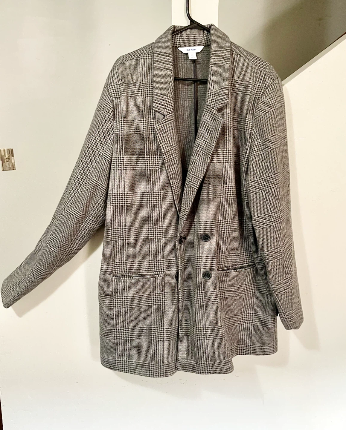 Plaid Double-Breasted Blazer