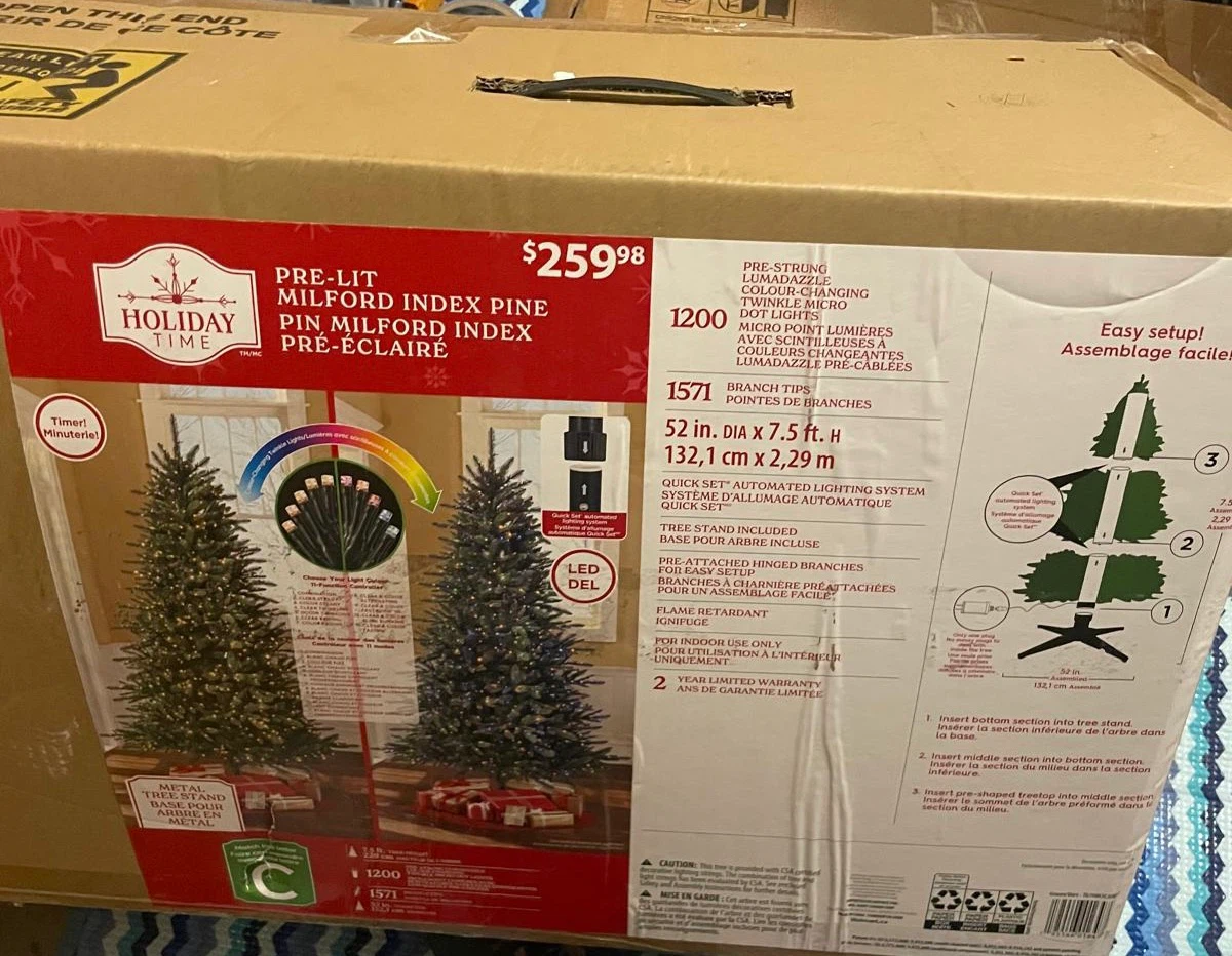 Holiday Time 7.5' Pre-Lit Milford Index Christmas Tree - photo 4